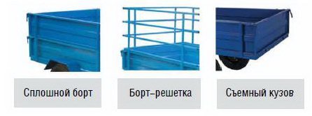 Возможна дополнительная установка: сплошной борт, борт-решетка, съемный кузов.